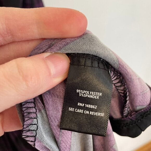 TORRID 2 Plus Size Purple Plaid Studio Wrap Dress Black Surplice 3/4 Sleeve 2X - Picture 8 of 16